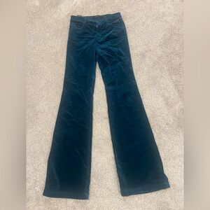 J Brand Dark jade Velvet Boot Cut Pants — MARIA